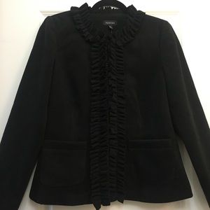 Black Ruffle Trim Jacket